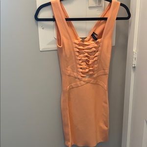 Sexy short peach dress